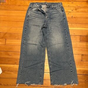 American Eagle Outfitters Distressed Blue Flare Jeans